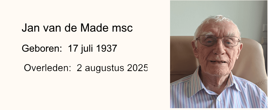 In memoriam: pater Jan van de Made